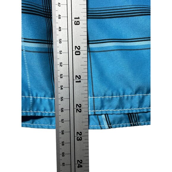 Op‎ Men's Blue Plaid Swim Trunks XL (40-42 W) Swim Shorts - Picture 9 of 15